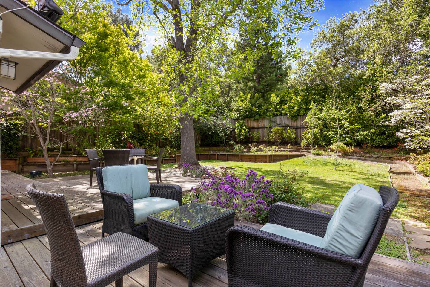 Garden gathering space with seating